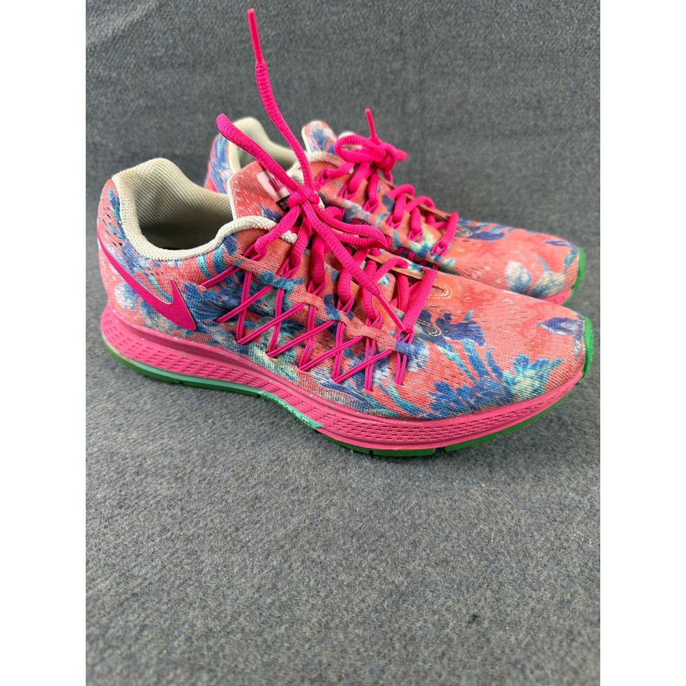 Nike Air Zoom Pegasus 32 iD Running Shoes Womens 8.5 Pink Floral 818022-992